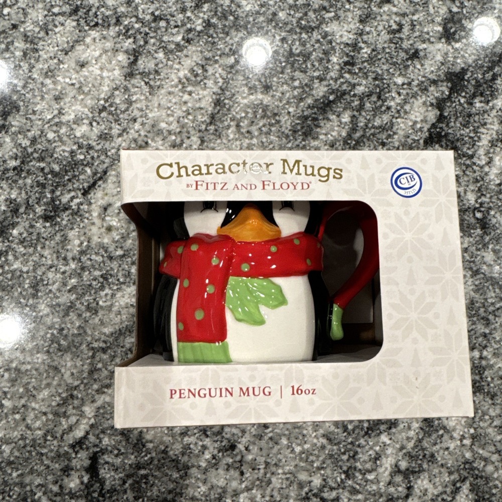 Fitz and Floyd 16oz Character Mugs - Penguin Mug - NEW IN BOX‎